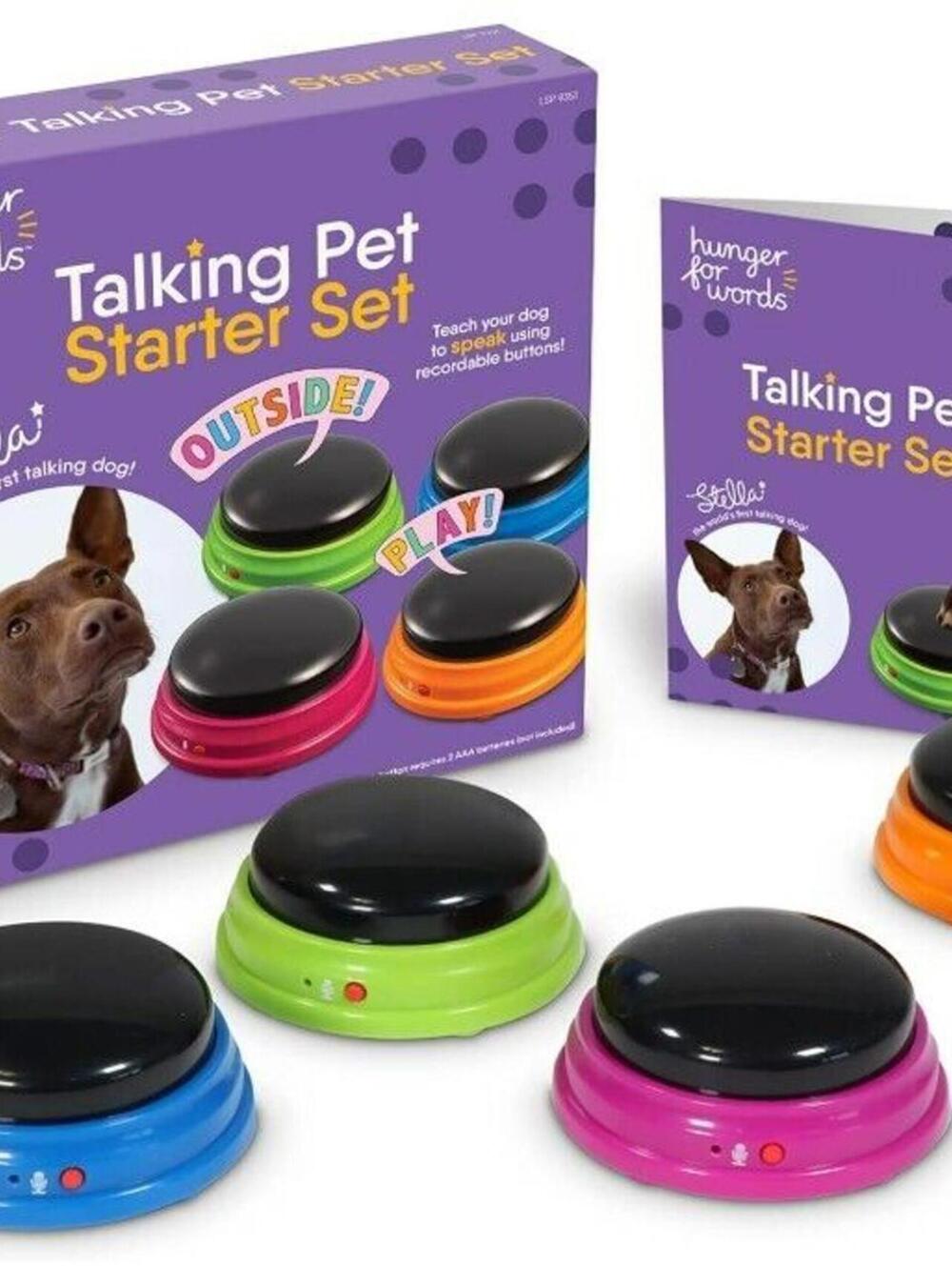Hunger for Words Talking Buttons Starter Set - Recordable Buttons to Teach Your